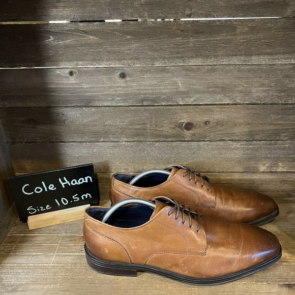 Brown Leather Derby Oxford Shoes 